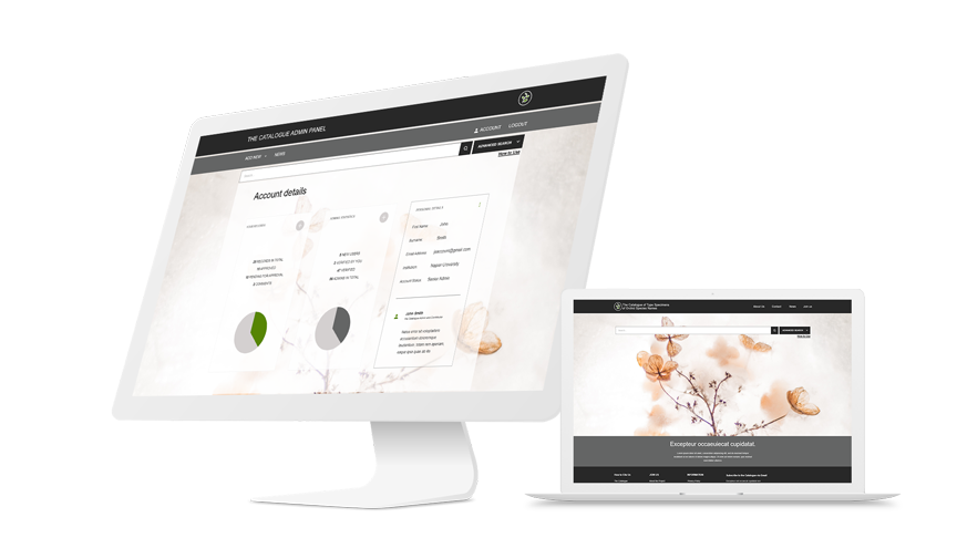 catalogue on screens