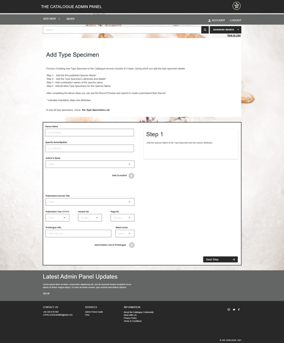 Adding new record page one