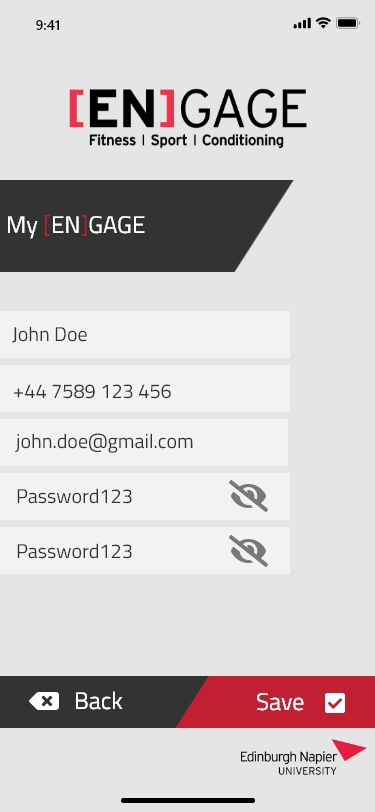 my engage screen