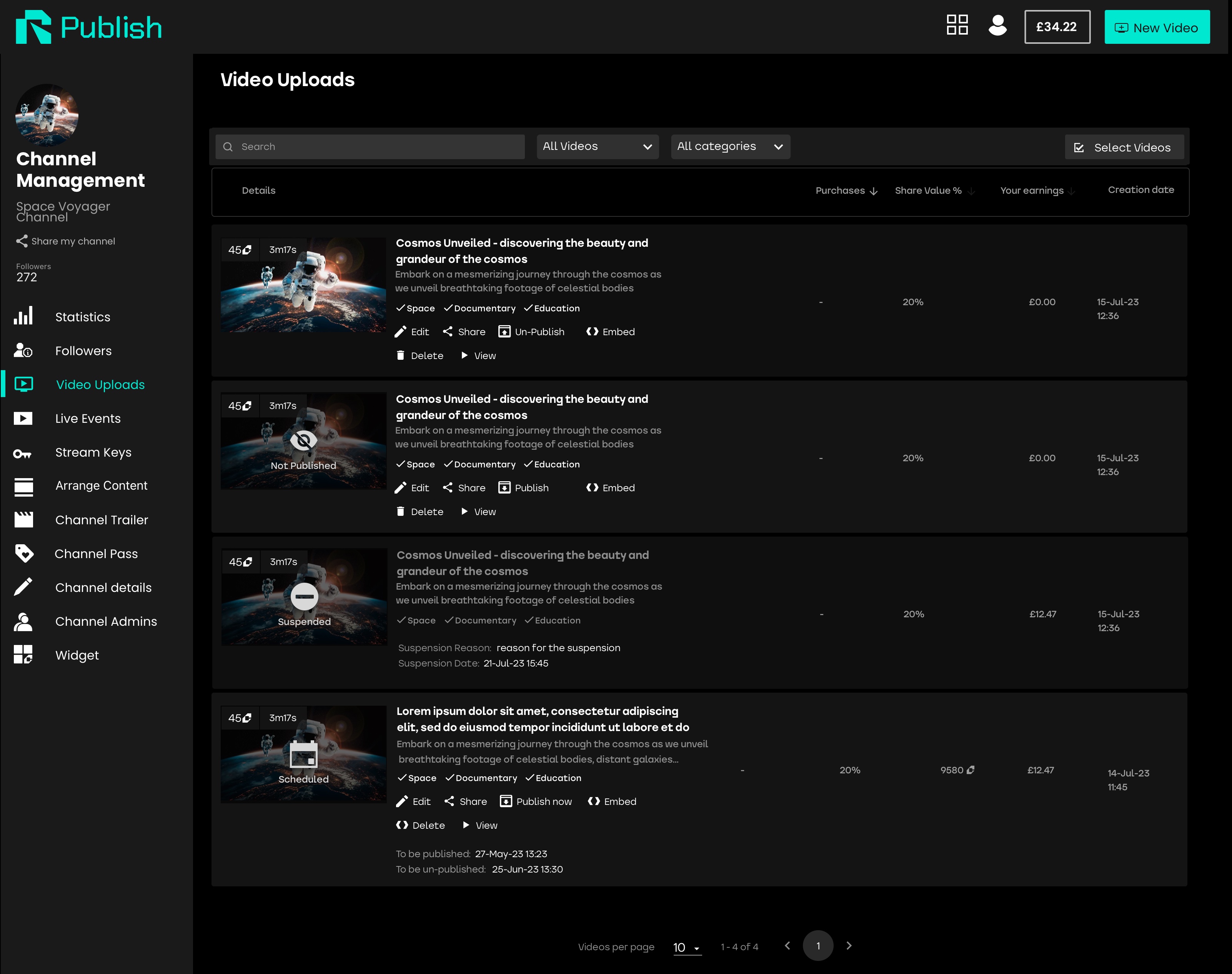 'Video table' for desktop